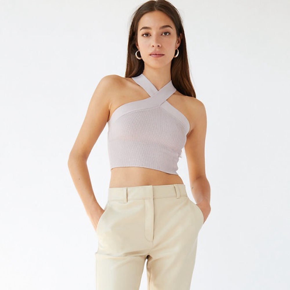 Aritzia Babaton Sculpt Knit Criss Cross Cropped Tank